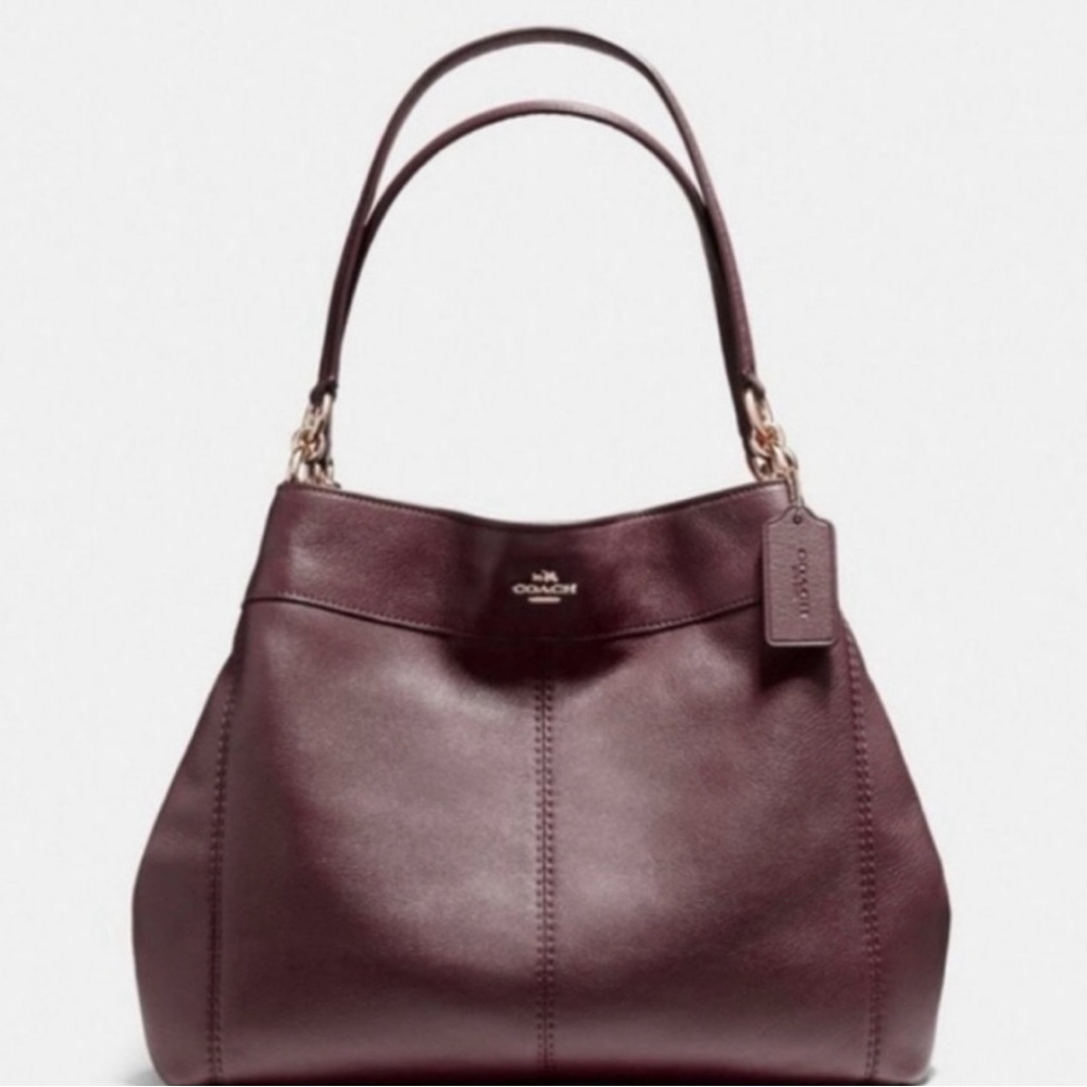 Coach, pebbled, leather large, Oxblood Lexy shoulder bag